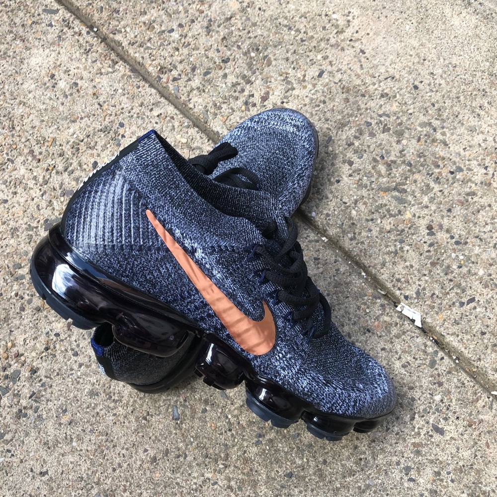 gray & rose gold athletic shoes